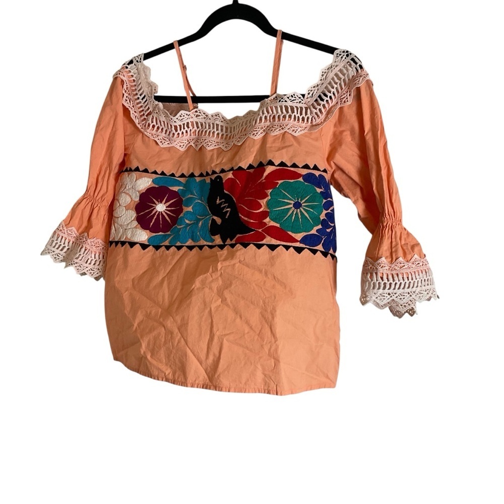 YIMAI OFF THE SHOULDER Peach Women's Top size small - Picture 2 of 12